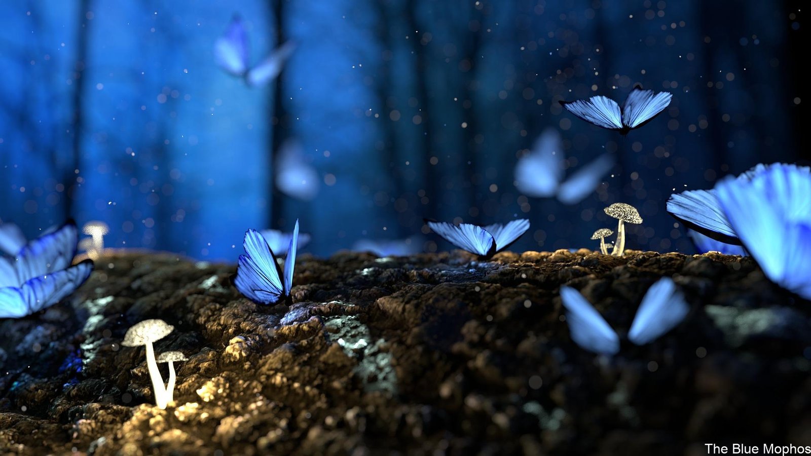 Fantasy blue butterflies