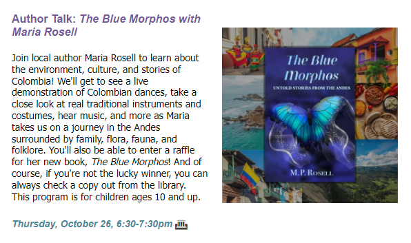 Author Talk: The Blue Morphos with Maria Rosell